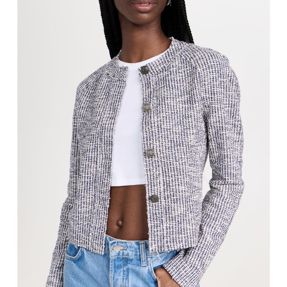 rag & bone Navy and White Tweed Blazer - Picture 3 of 8